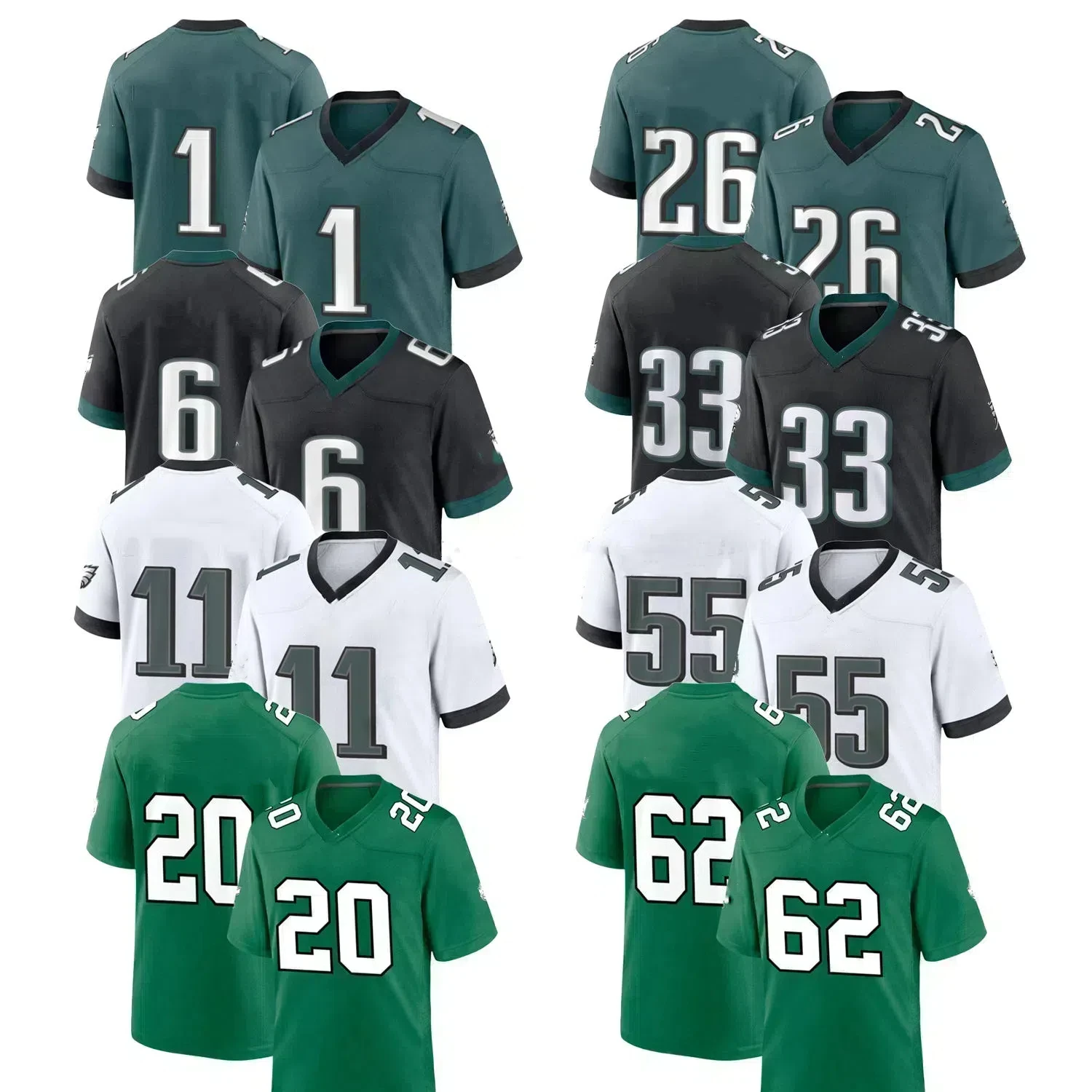 2025 Новое поступление одежда для молодежной команды Philadelphia Eagles американского футбола лучшее качество сшитая майка
