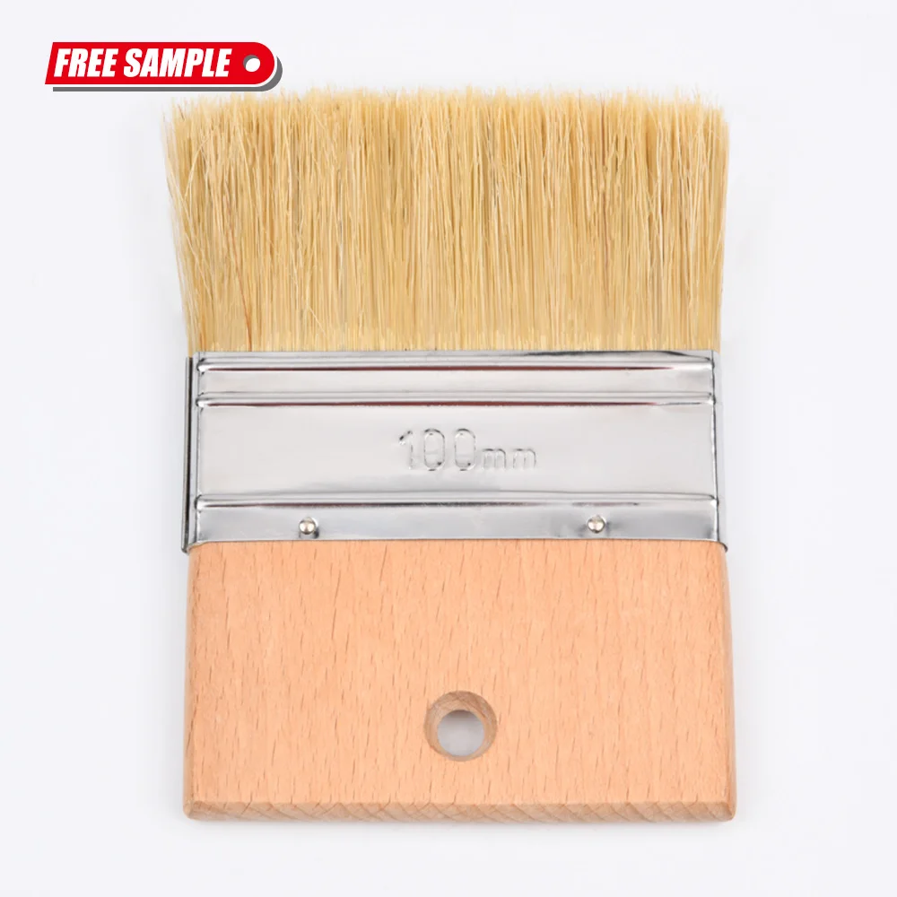 Natural Beech wood handle paint brush Wholesale production hog bristle paint brush for furtunite wall