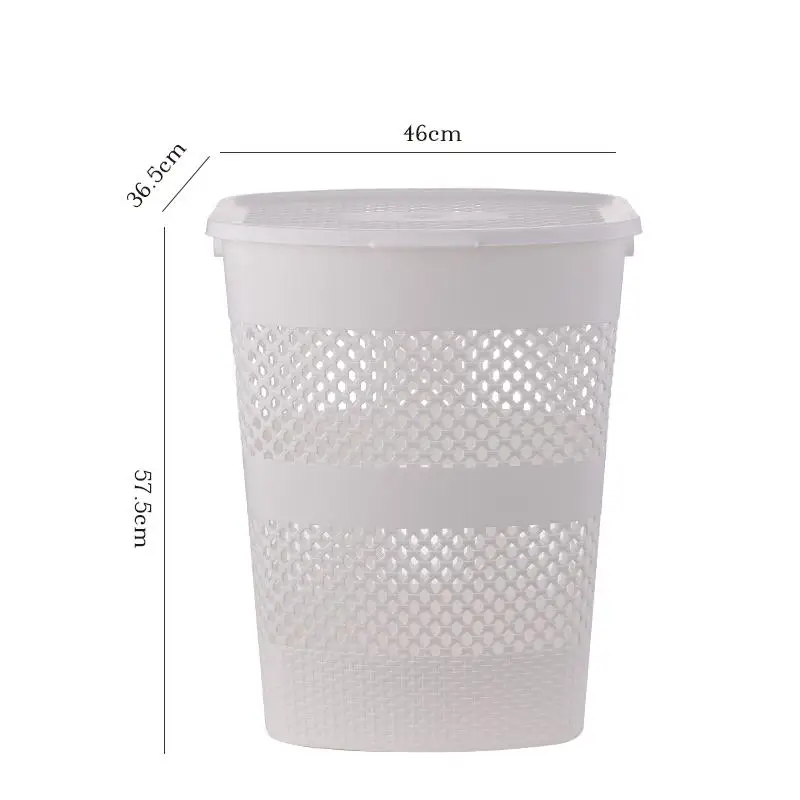 WOKA Laundry Basket with Lid and Carry Handles, Lots of Storage Space with 96 L (46 x 36.5 x 57.5 cm)