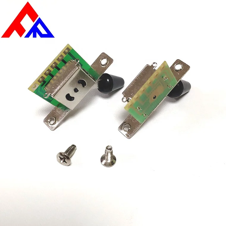 Manufacturer wholesale 5-way guitar switch horizontal style black and white pickup truck selector Flat electric guitar