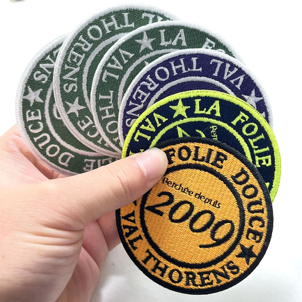 VastGifts Custom Manufacturer Full Half Embroidery Clothing Badge Hand Cut Iron On Backing Patch for Cap