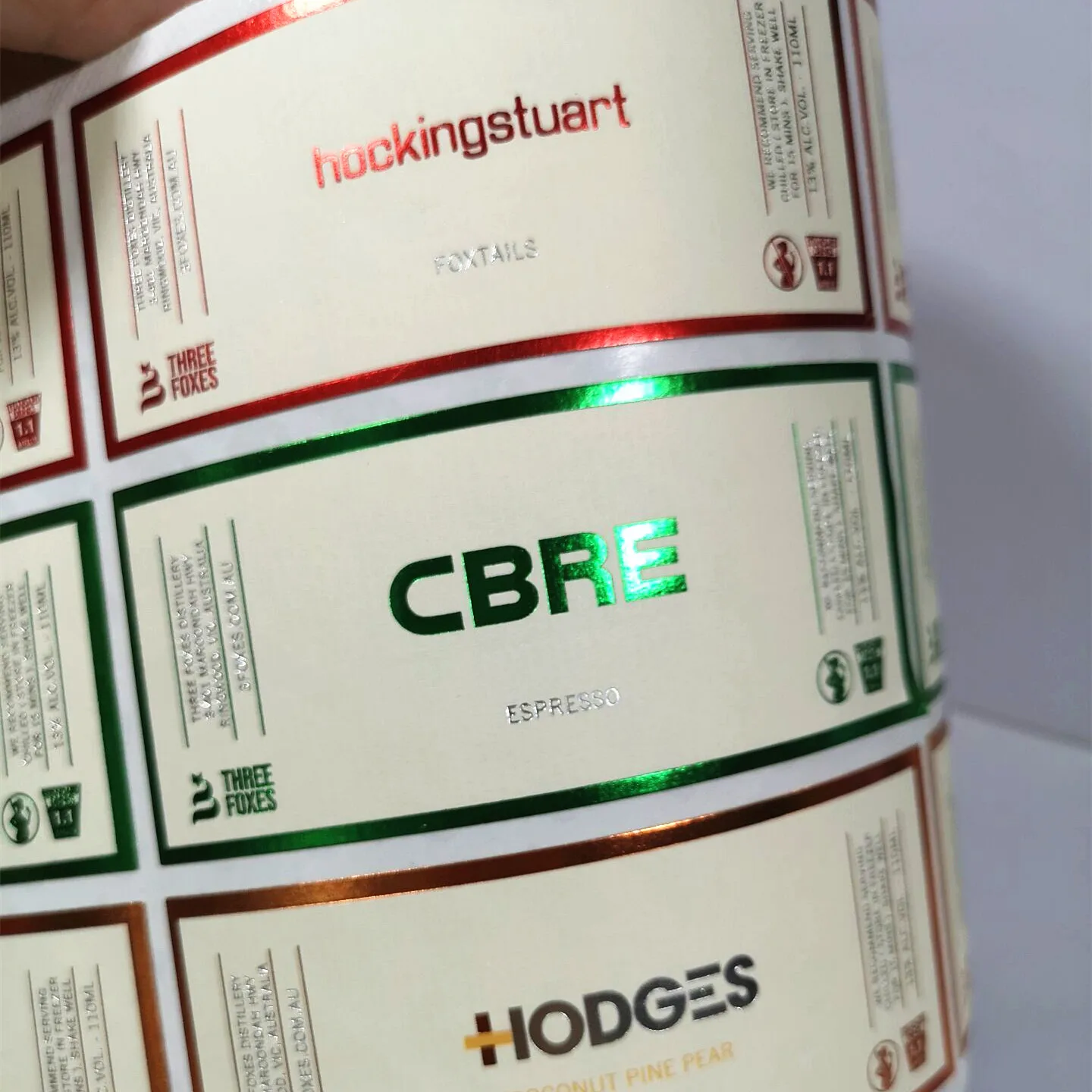 Custom Gold Stamping Punch Hot Stamp Wedding Wine Label for Whiskey Strong Adhesion & Waterproof for Beverages & Bottles label