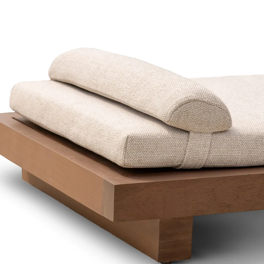 High-end rattan outdoor furniture patio pool side garden sun lounger set chaise chairs cushion for project