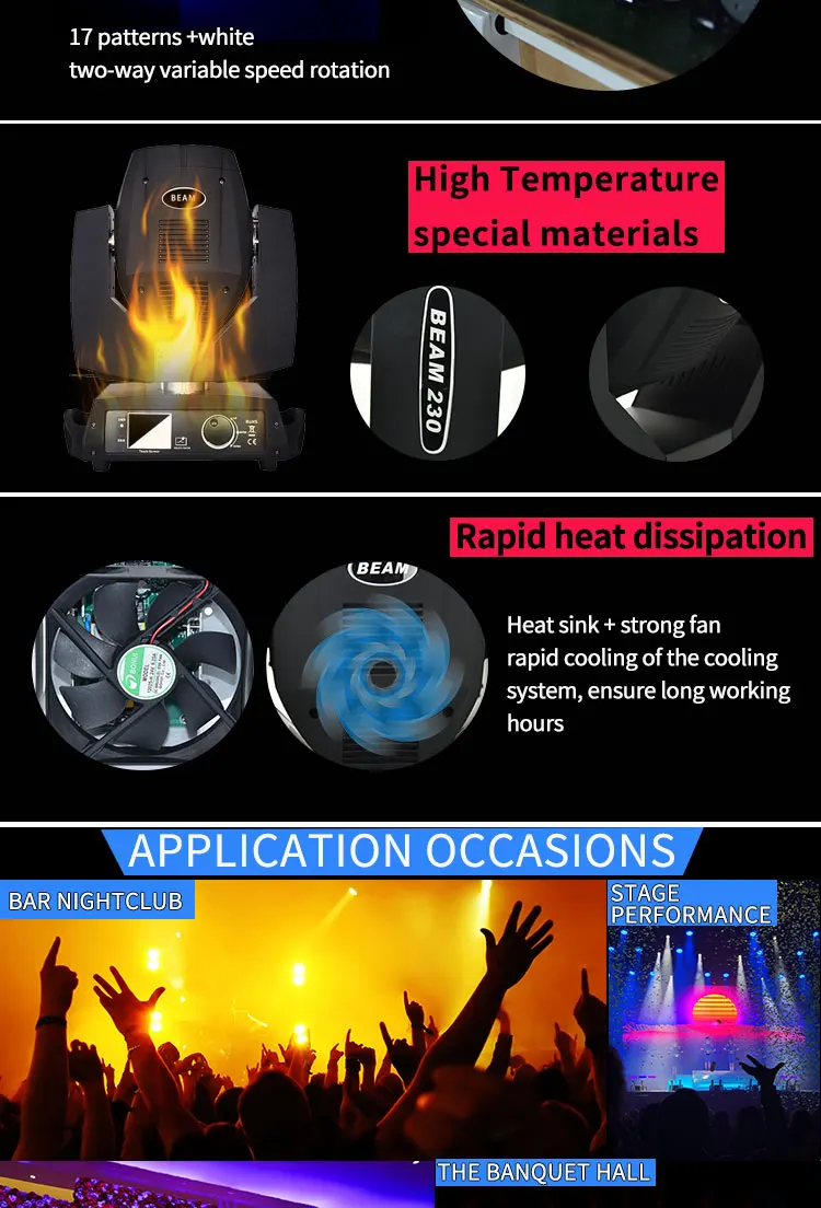 HAT Most Popular  Case Para Beam 230 Normal screen Beam  7r de 230W Sharpi 7R Moving Bar KTV Wedding Stage beam lights