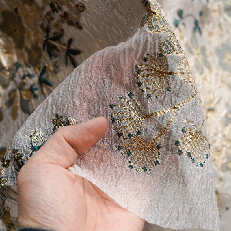 100% polyester Woven product graceful flower pattern design jacquard fabric