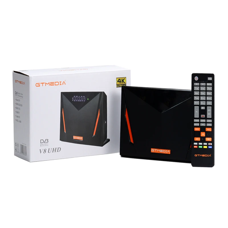New Arrival GTMEDIA V8 UHD ECOS System FTA IPTV 4K H.265 T2-MI DVB-S2 Satellite Receiver Support Auto Biss with CA Card Slot