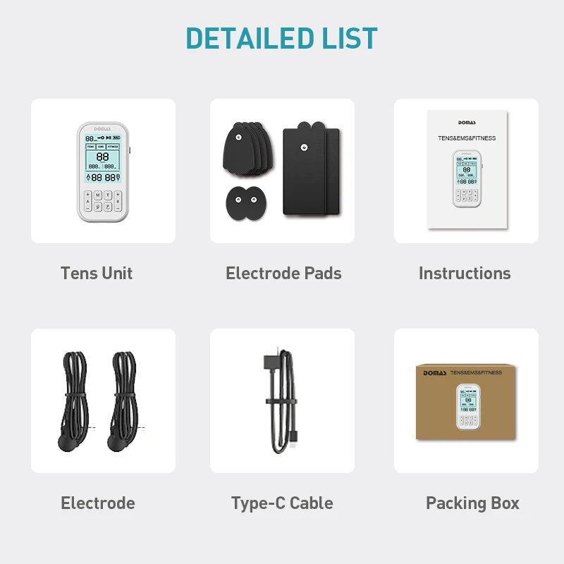 60 Modes Dual Channels Tens Unit Electrodes Ems Muscle Stimulator Machine Electronic Low Pulse Massager
