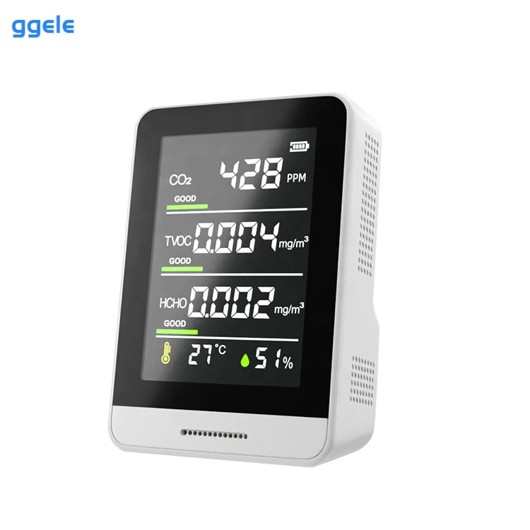 ggele Portable Smart Air Monitor Indoor Infrared Wifi Air Quality Sensor Co2 Carbon Dioxide Sensor Air Quality Monitor
