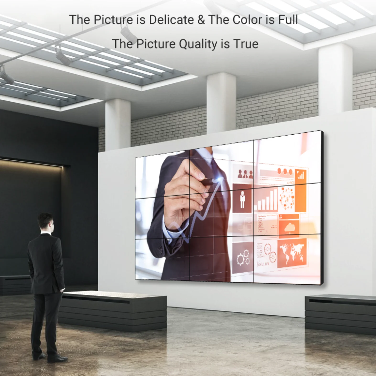 46 49 55 Inch Indoor Full Hd 3x3 Video Wall Monitor Ultra Narrow Bezel Lcd Video Wall 1080p Video Wall Display