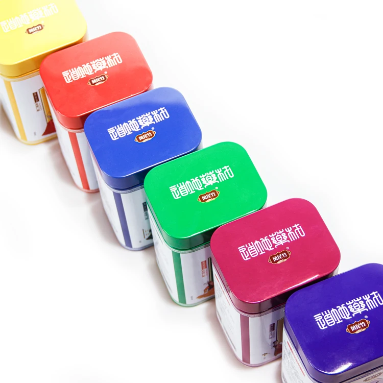 Custom Color Metal rectangular Candy Gift Box Packaging Tin Box food health box