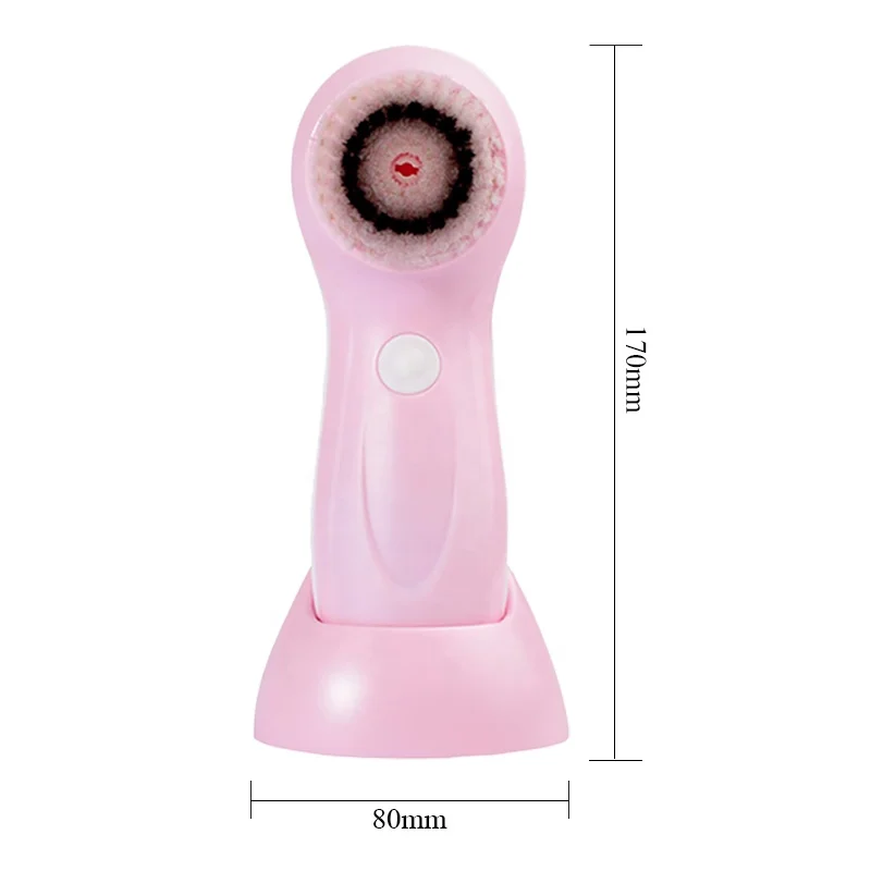 3 Interchangeable Cleaning Heads Waterproof Rechargeable Face Brush Electric Face Cleansing Device