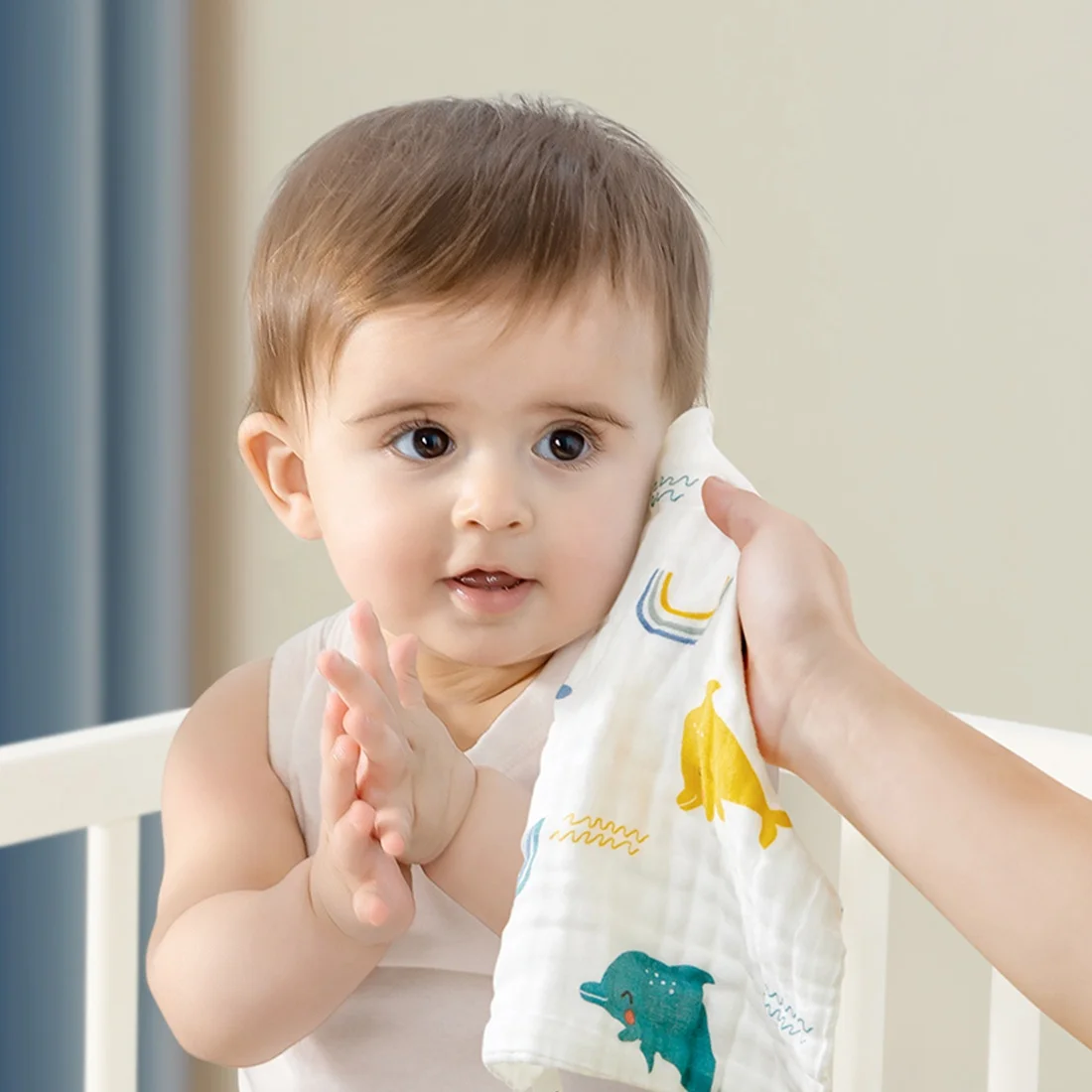 High Quality Baby Gauze Towel Baby Feeding Saliva Towel Cotton Double Square Shape Gauze Baby Wash Face Towel