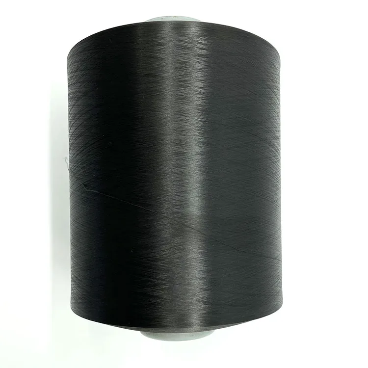 
Cool yarn coolmax 50D24F black color anti uv polyester dope dyeing yarn high color fastness for t shirt fabric 