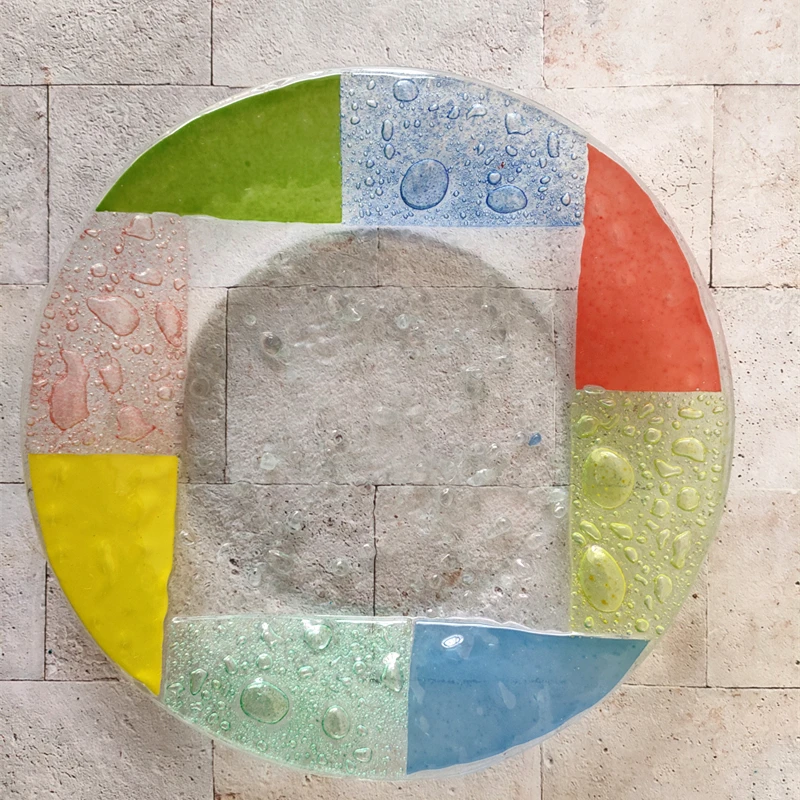 6 inch Art color murano glass plate glass dish fruit tray