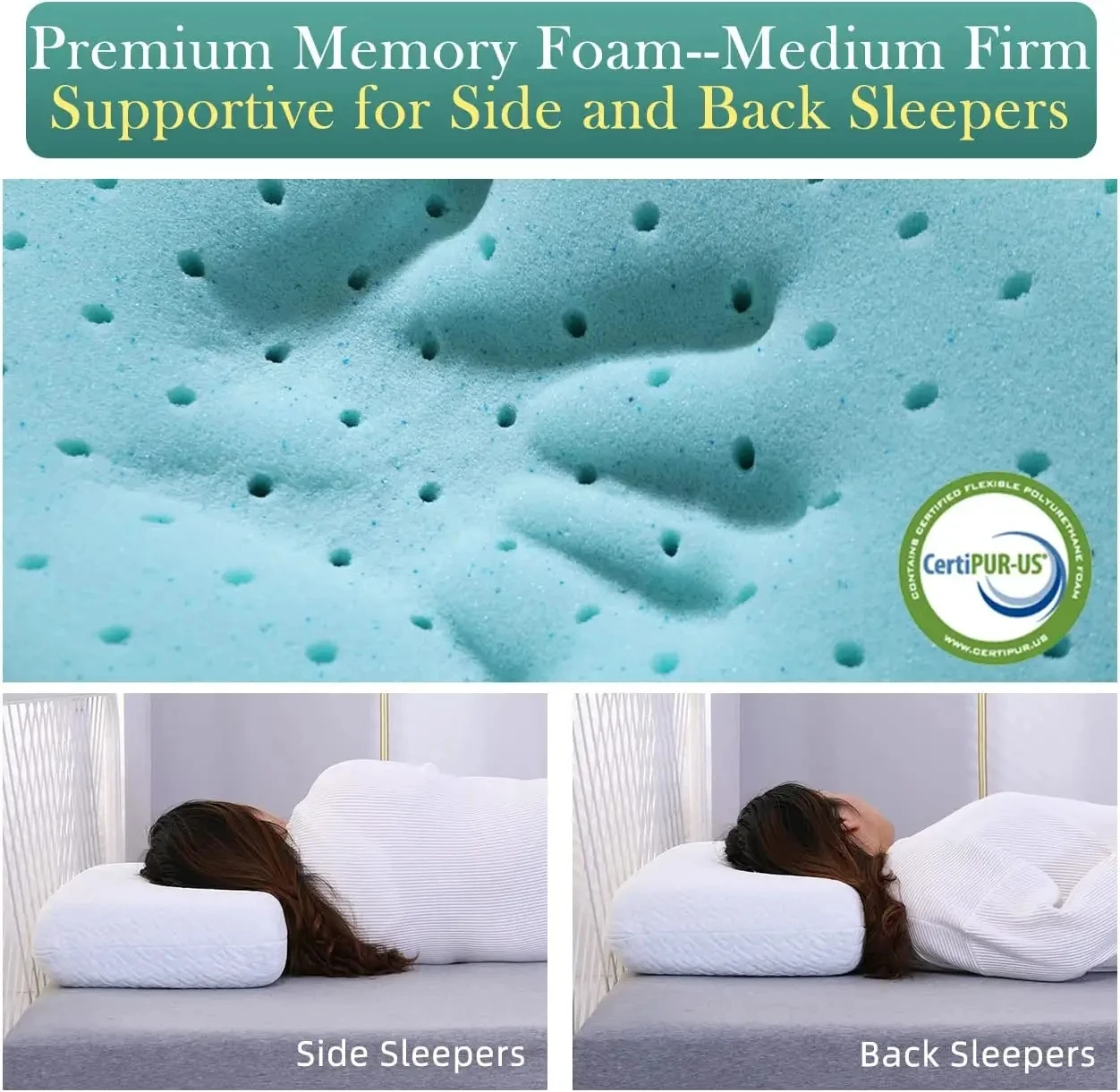 Adjustable Memory Foam Pillow Cervical Pillow for Neck Pain Four Layers Pillow to Customize Your Own