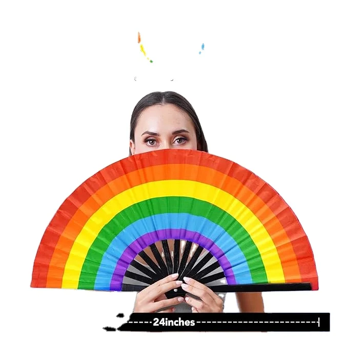Large Rave Fan Golden Glitter Color Kungfu Fan for promotion Bamboo Crafts 10 inch Personalized Bamboo Hand Held silk fan