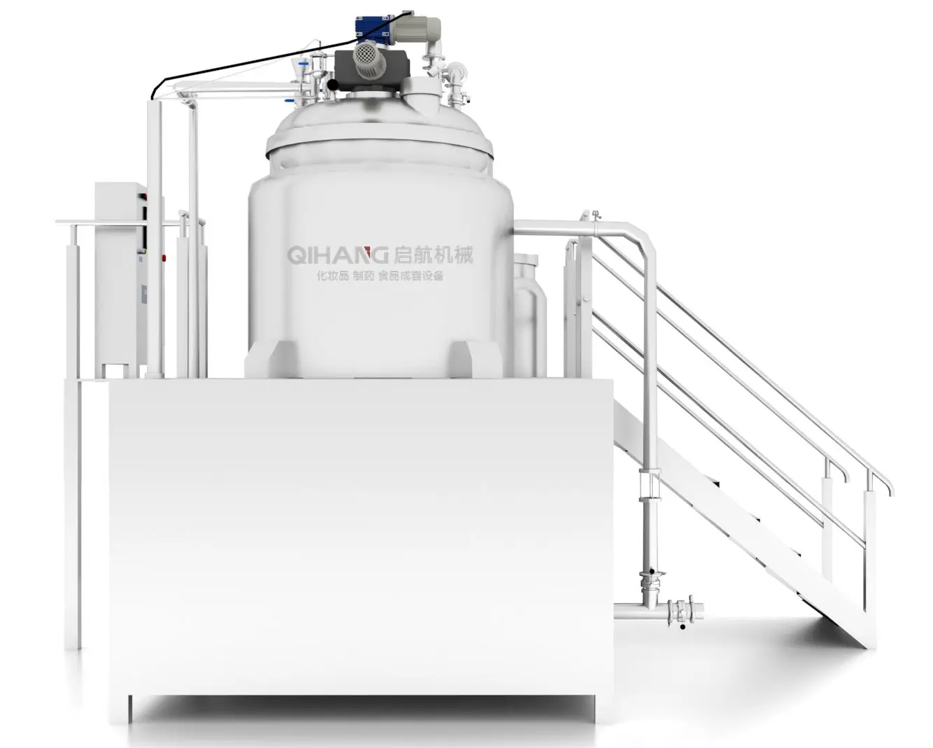 Industrial 1T Fixed Type Cosmetic Skin Face Cream Lotion Ointment Gel Wax Paste Making Mixing Machine Vacuum Mixer Emulsifier