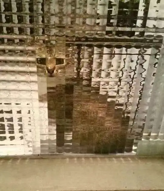 Customization changhong  patterned glass decorative partition wall shower screen corrugated