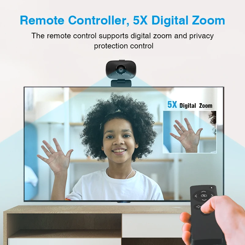 Anywii web camera 1080p webcam with speaker and microphone 3 in 1 webcam 1080p with remote control webcam privacy