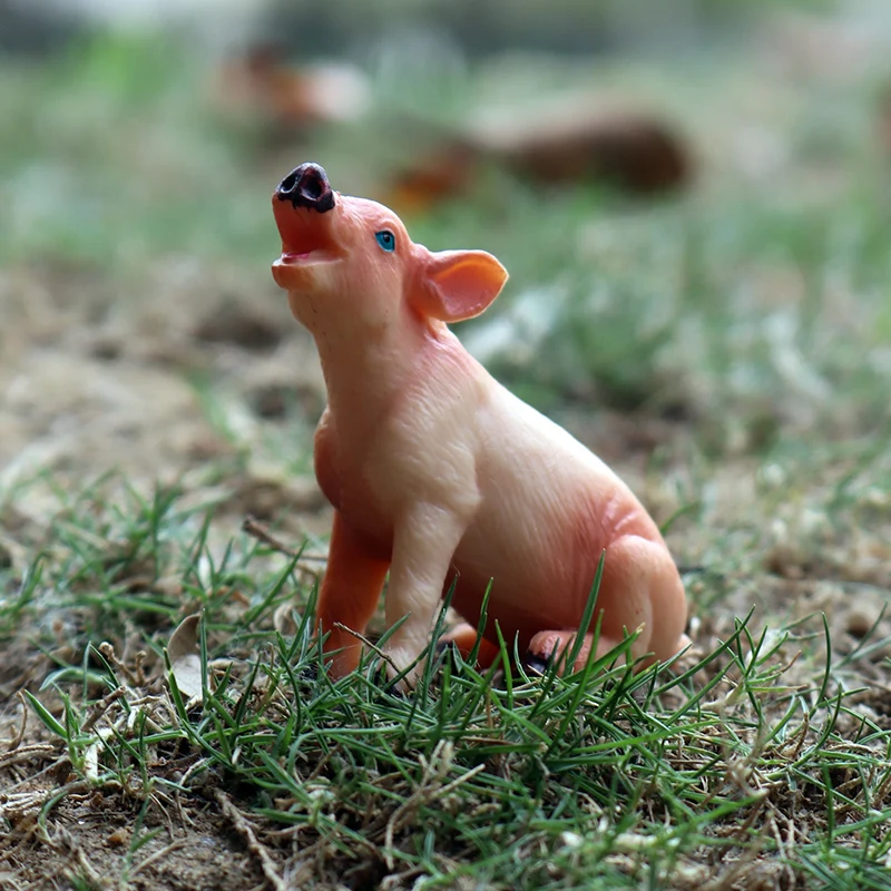 Oenux Wholesale PVC Animal Toy Simulation Farm Poultry Pig Sow Babirusa Porcupine Boar Model Kids Education Gift