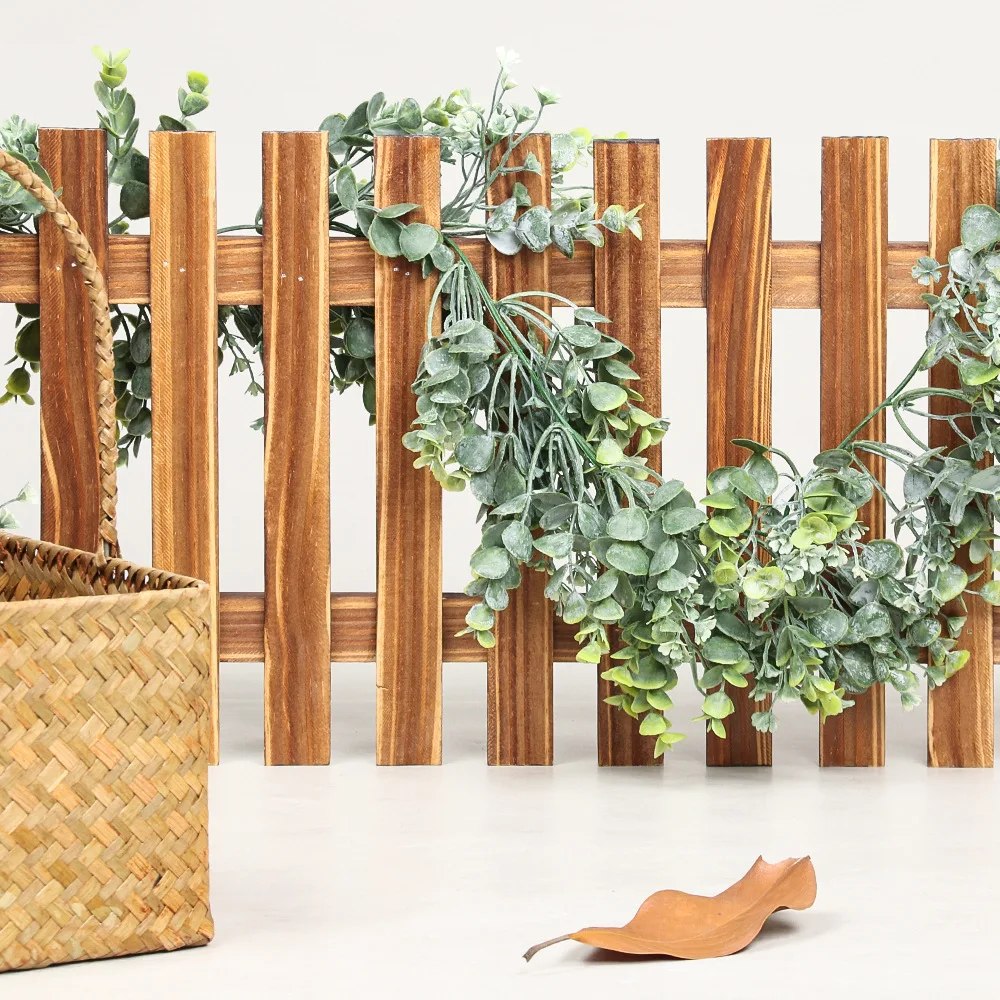 Artificial Plant Vines Wall Hanging Rattan Leaves Branches Outdoor Garden Home Decoration Plastic Fake Silk Leaf Green Plant