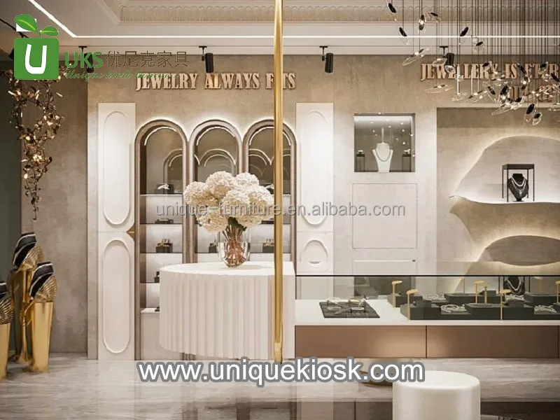 High level jewelry display stands for retail store jewelry shop cabinet glass showcase diamond store fixture watch shop design