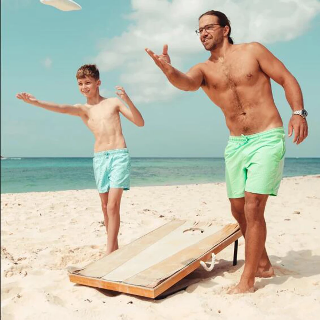 Wholesale Custom Pattern Private Label Heat Reactive Color-Changing Swim Trunks Beach Board Shorts for Men Boys