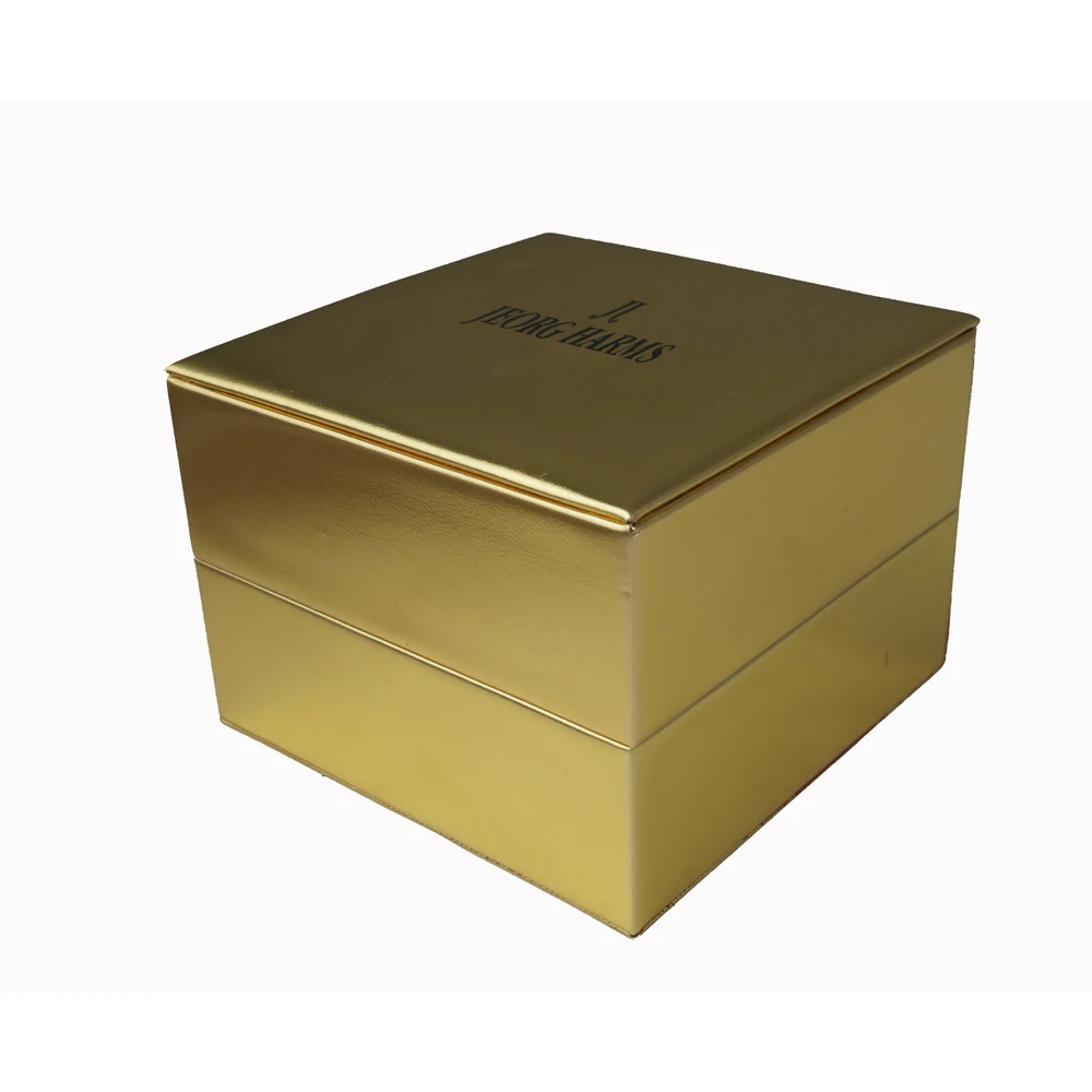 2022 Noble luxury Golden Leather Custom Logo Gift Watch PU Box New Design