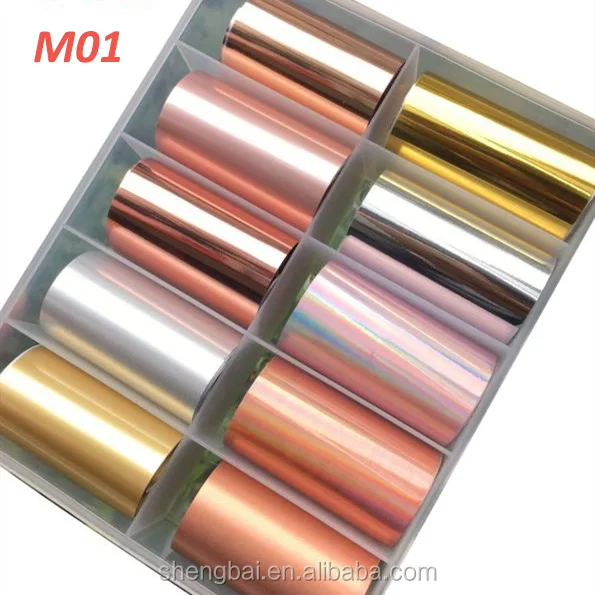 
Latest Hot Sell Metallic 3D Shiny Nail Art Decoration Nail Sticker Nail Transfer Foil 