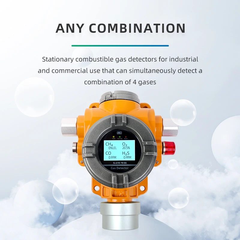 Oxygen concentration detector Fixed O2 gas alarm Point type confined space gas detector