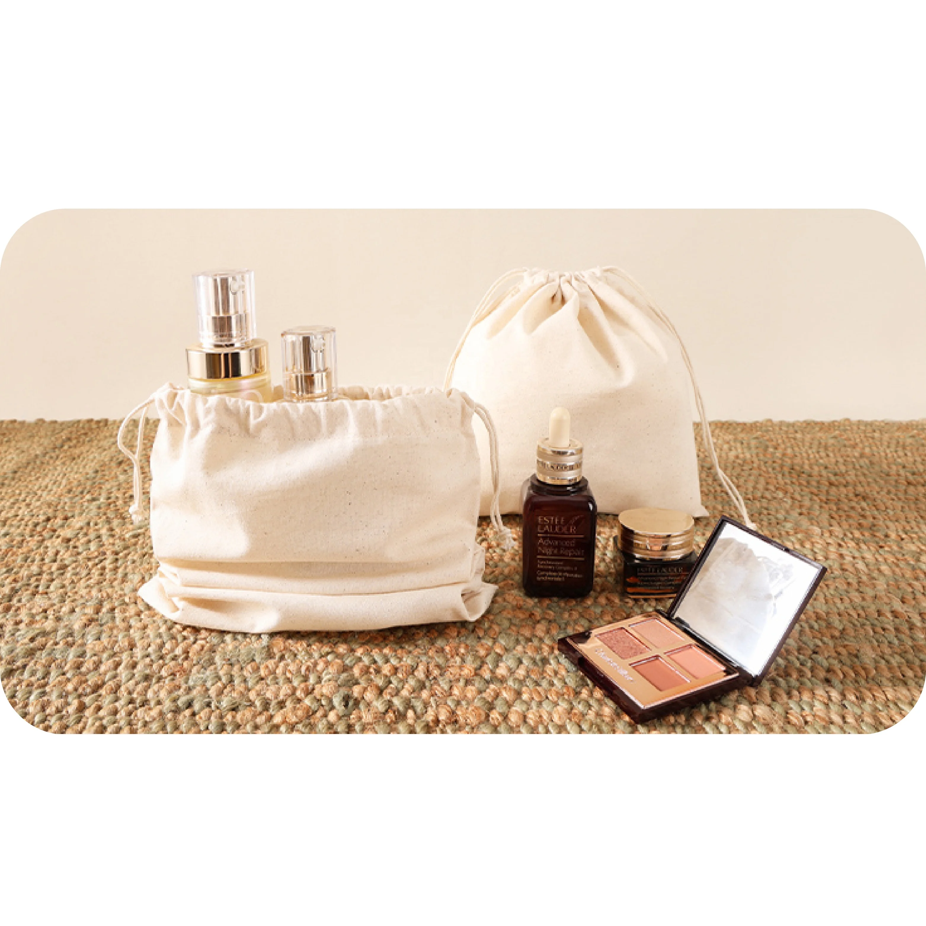 100% Original Cotton Drawstring Dust Bag Makeup Pouch Bag