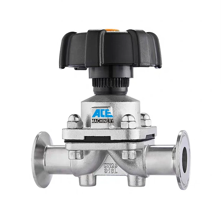 Sanitary Stainless Steel U Type Bend Diaphragm Valve 304