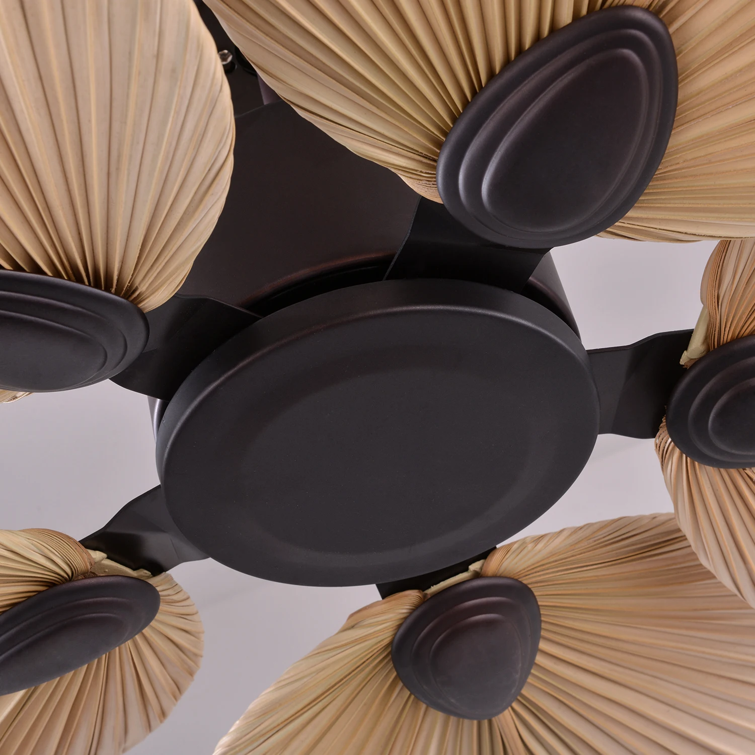 Hot Selling Manufacturers 52 Inch 220v Power AC DC Palm Leaf Led Ceiling Fan Light