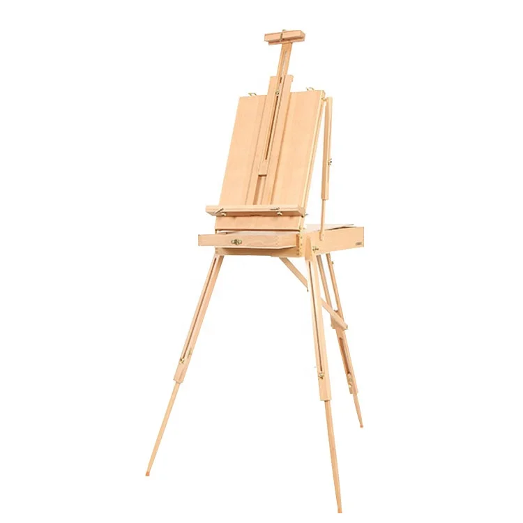 High quality portable beechwood easel stand french style easel box