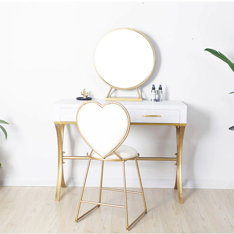  Современный простой креативный спальня принцесса девушка сердце туалетный столик Европейский макияж стул для ногтей европейский Железный маникюрный