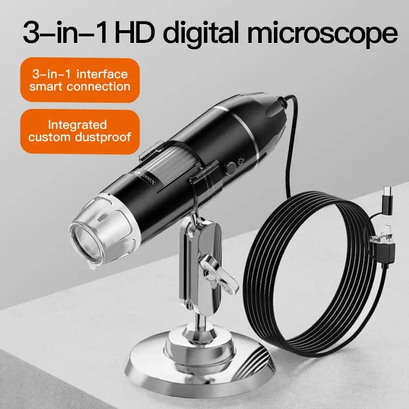 Inskam321 1600X Type-C Electronic Magnifier 3 In 1 Microscope for MAC Android Mobile Phone