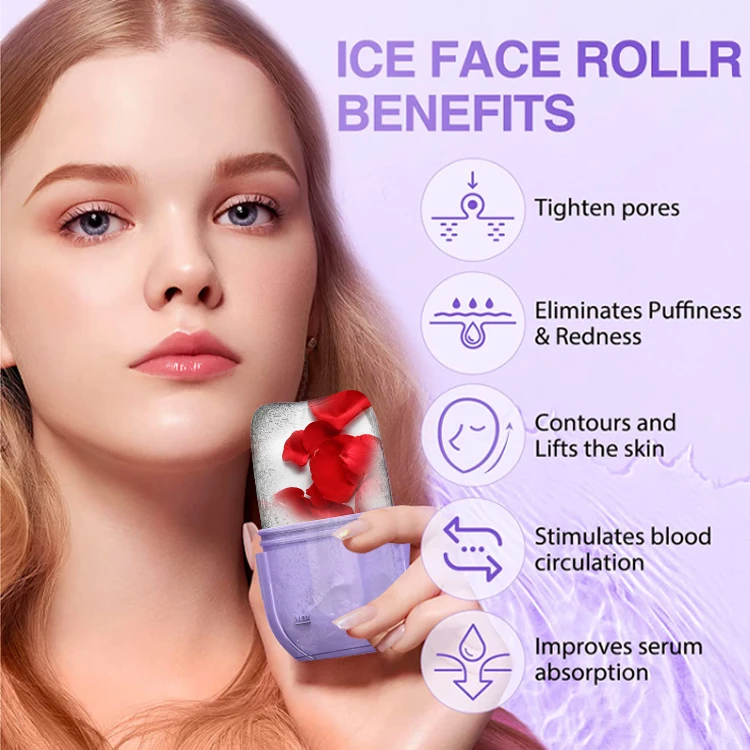 Reusable Facial Roller Silicone Ice Roller Face Massage Cube Ice Roller For Face Eyes