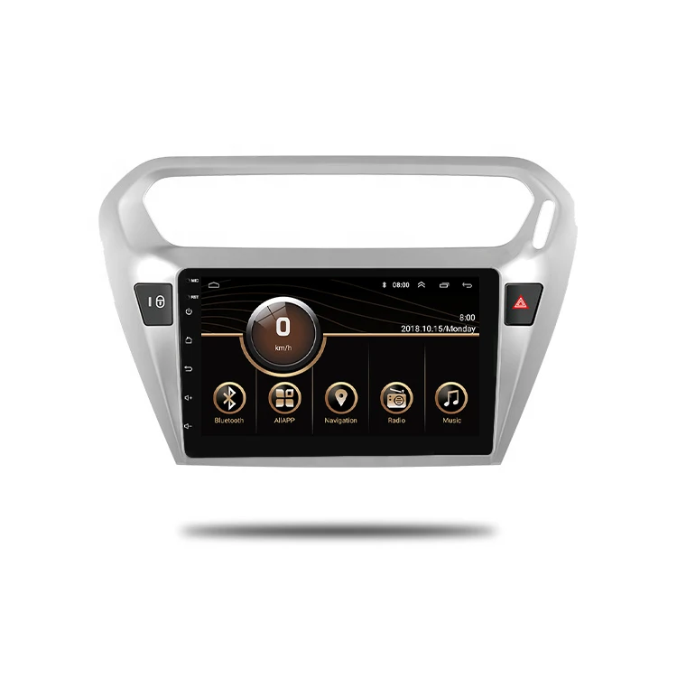 Android 9.0 Autoradio audio slim body stereo 2.5D  Touch Screen GPS Navigation Car Video Player For peugeot 301