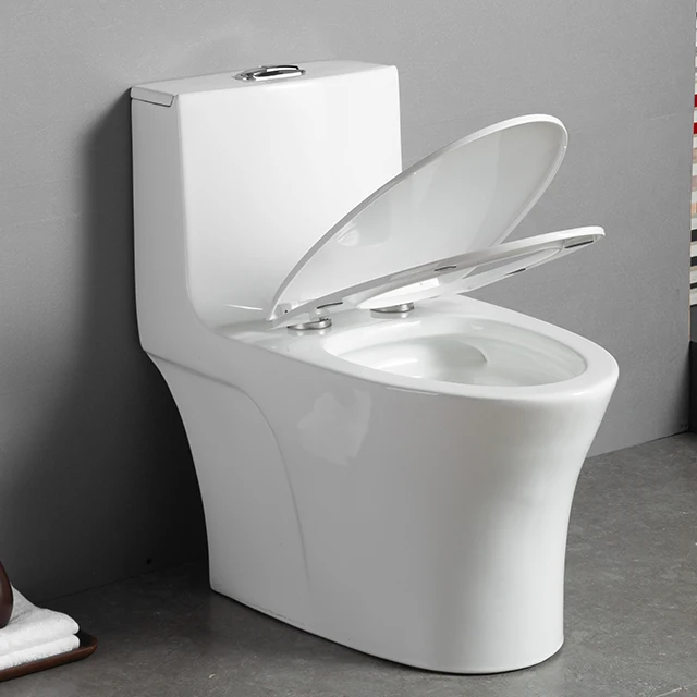 New Arrival White S-trap One Piece Ceramic Elongated Toilet Wc Piss Banheiro Closestool Dual Flush Toilet