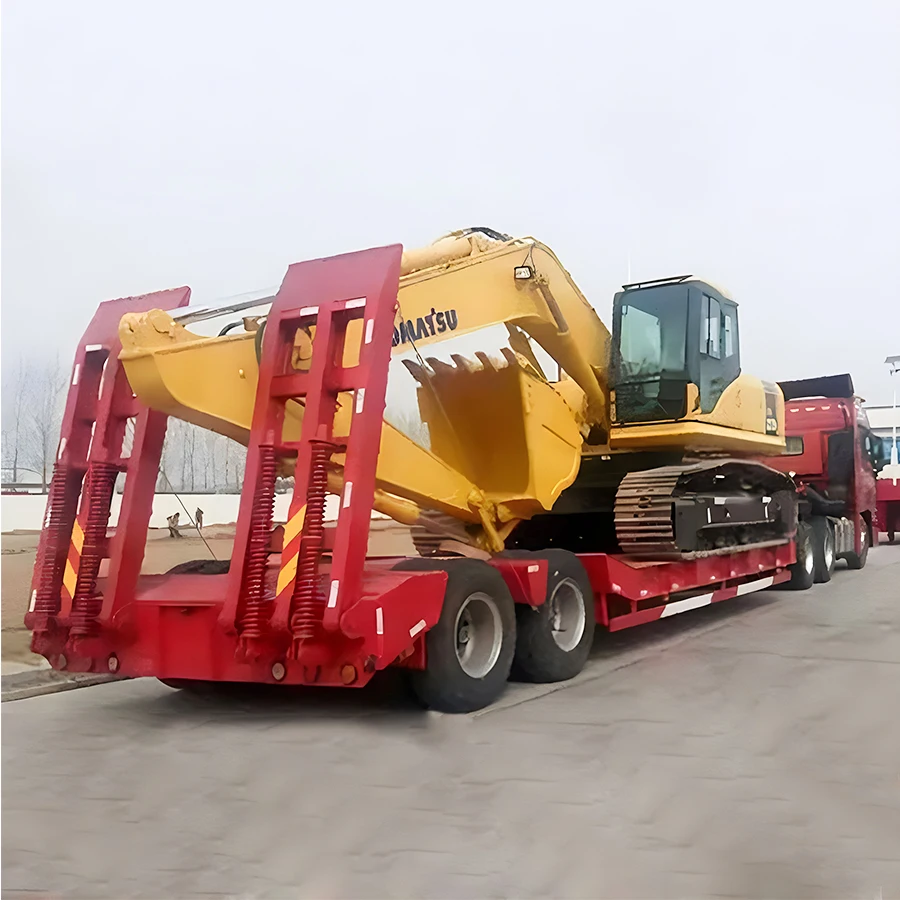 High Quality Heavy Duty Lowboy Lowbed Trailer Transport Heavy Machine Low Bed Truck Semi Trailer