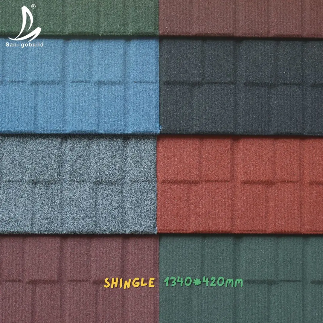 Metal Roof Shingles Waterproof Roofing Material Interlocking Stone Coated Metal Roof Tiles