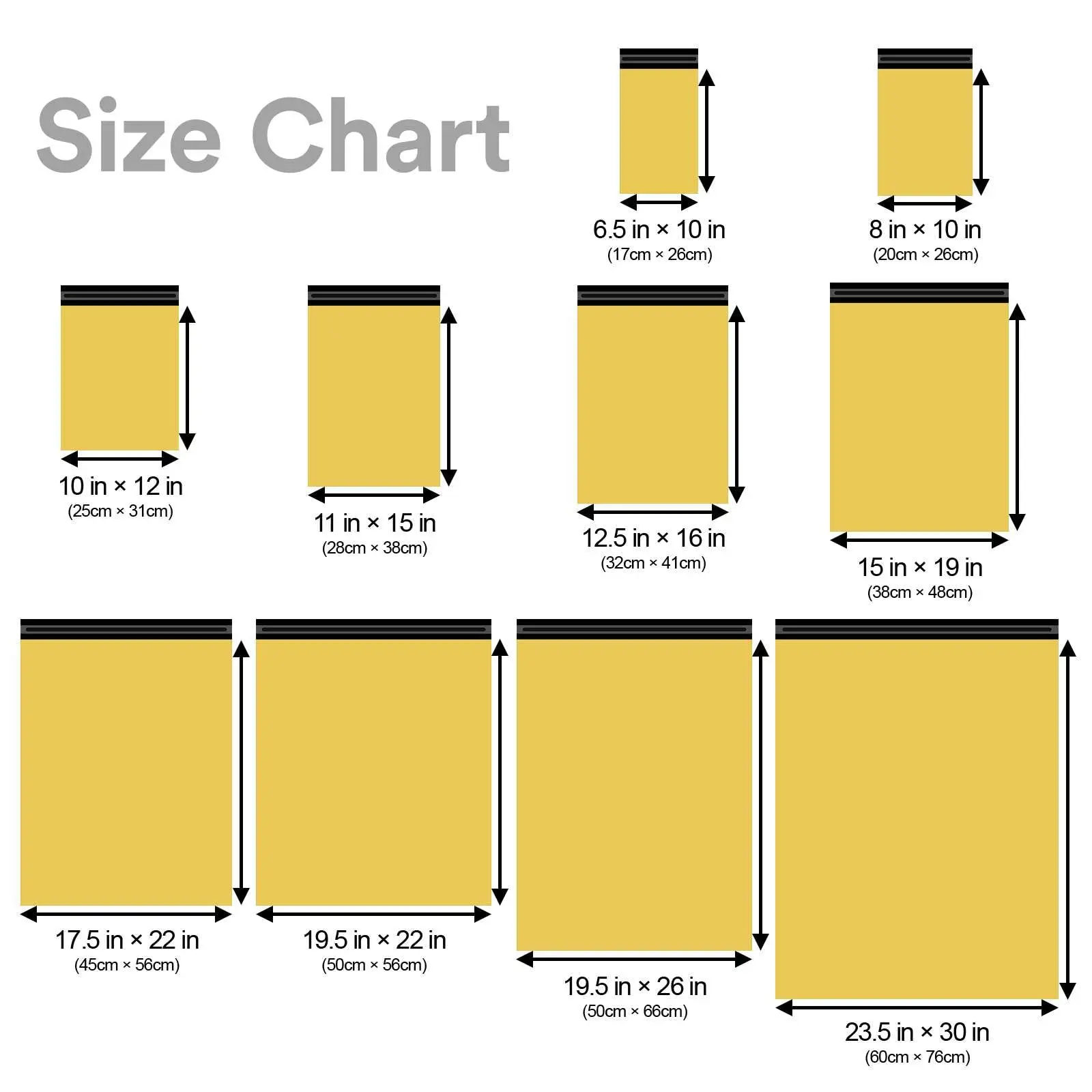 Adhesive Tear Resistant Mailing Bags for Clothing Custom Yellow Plastic Courier Eco-friendly Shipping Packaging Clothing Bag