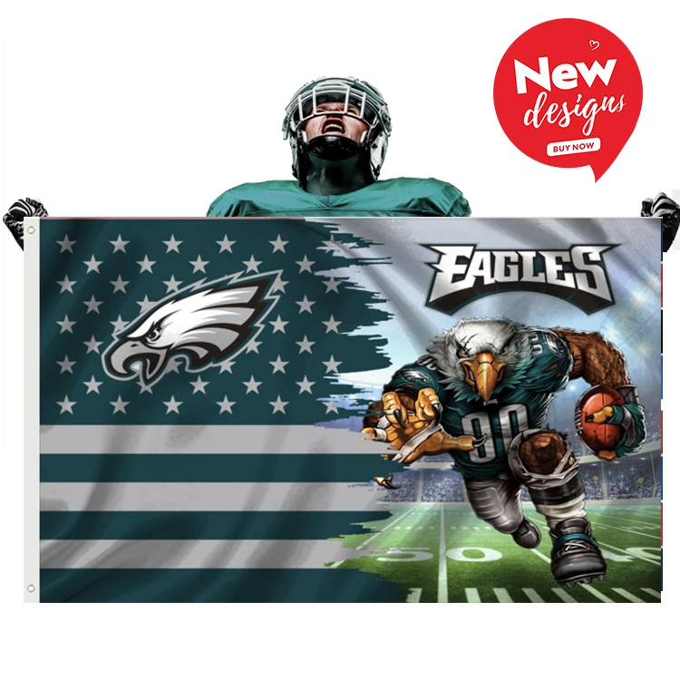 3x5ft 100D Polyester NFL American Football Team Philadelphia Eagles Kelly Green Fan Flags