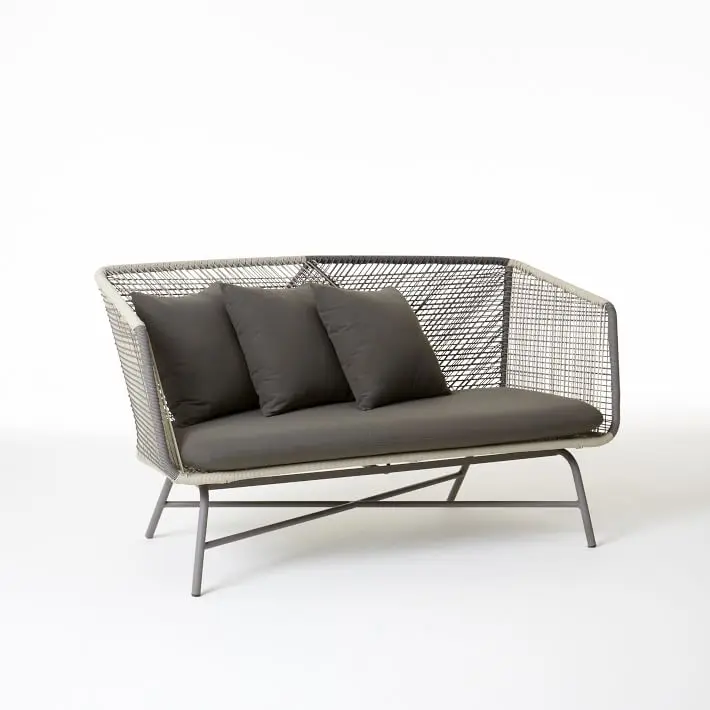 Plastic rattan sofa outdoor furniture rattan sofa set