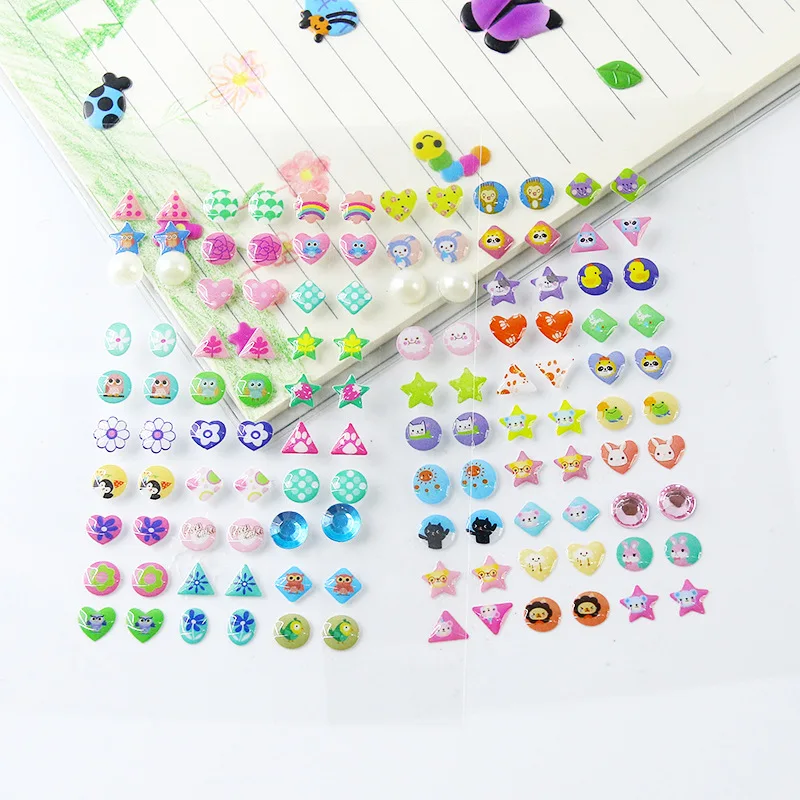 Fashion Epoxy sticker earring decoration for girls  DIY gem  nail sticker customize nail sticker