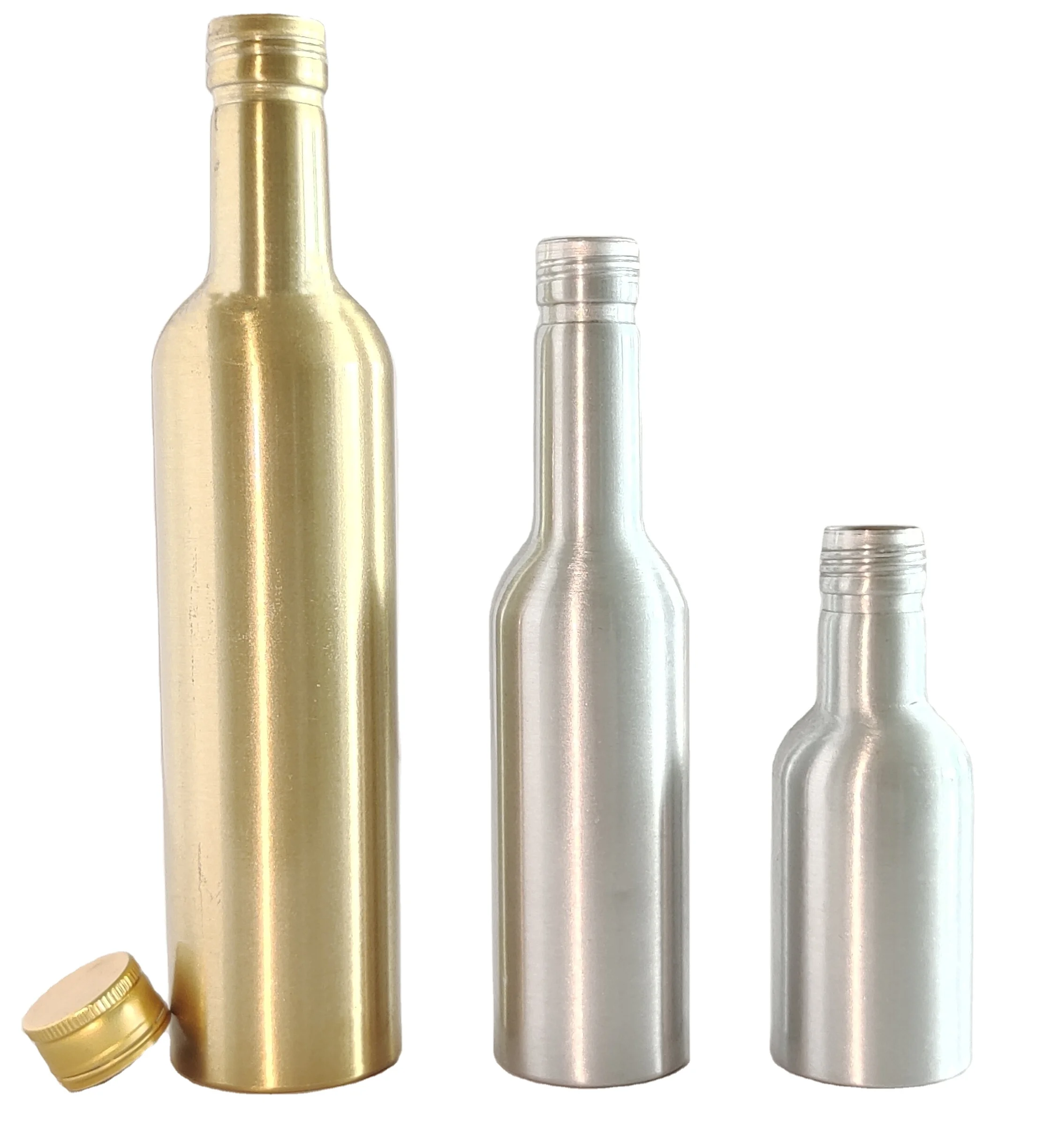 Customized Capacity Aluminum Drinking Bottle Beer Soda Wine Bottles Aluminum Water drink Jar for Beverage Screw Recyclable