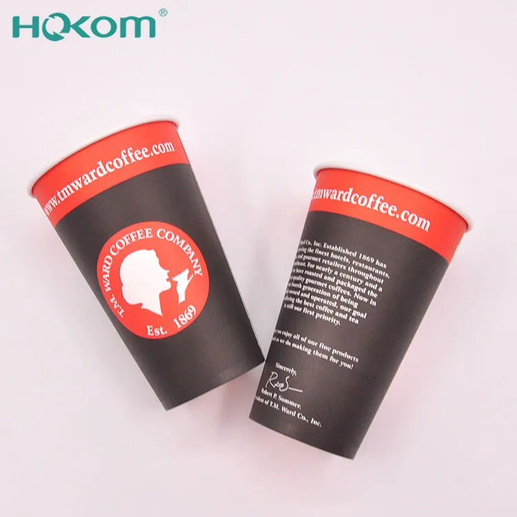 custom high quality  biodegradable cups disposable takeaway cappuccino espresso hot drink paper coffee cups with lids 16 oz