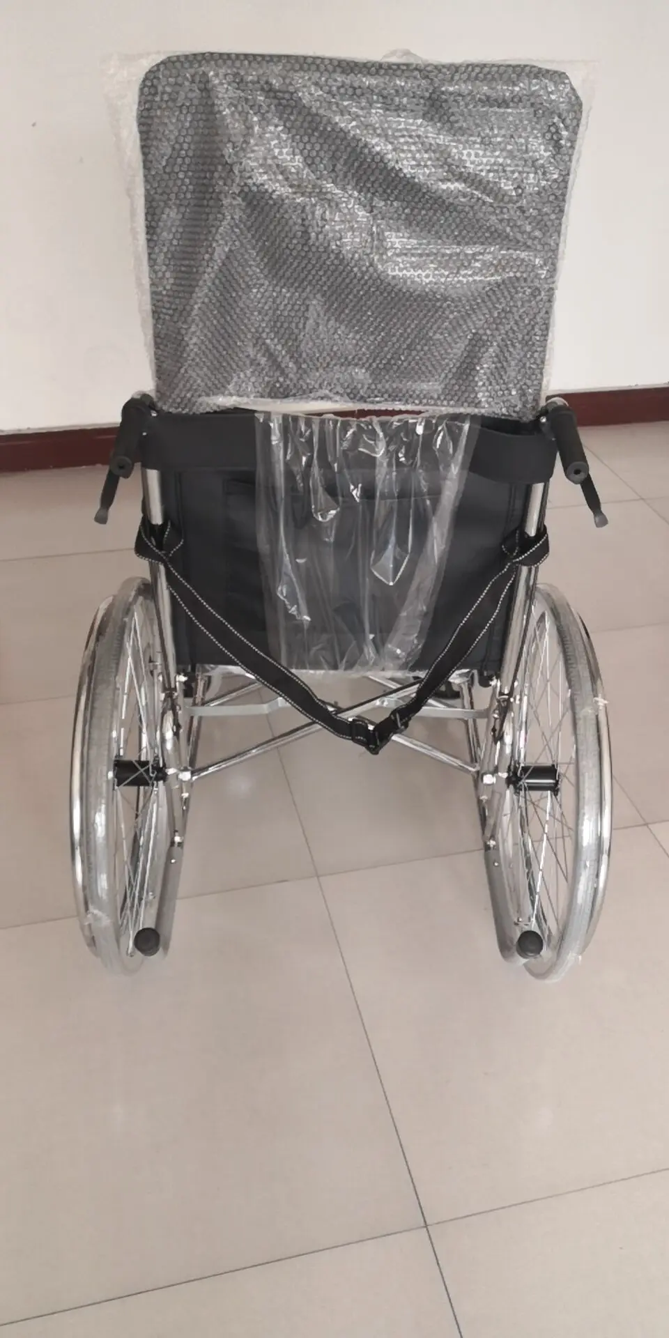 Chromed reclining wheelchair