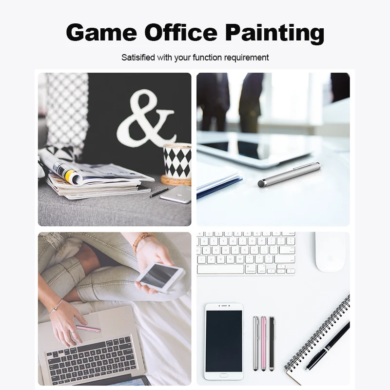 Mesh fiber stylus with logo, metal capacitive pen, suitable for all capacitive screen smartphones and tablets