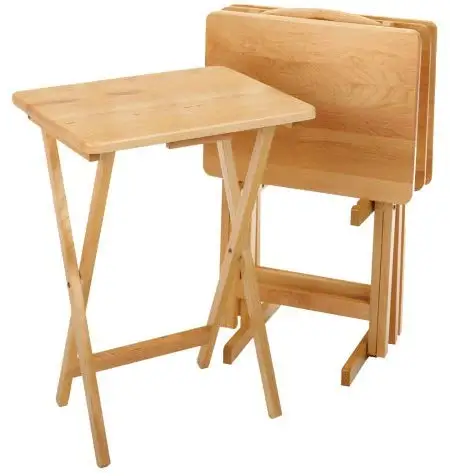 Складной столик для закусок из натурального дерева Combohome